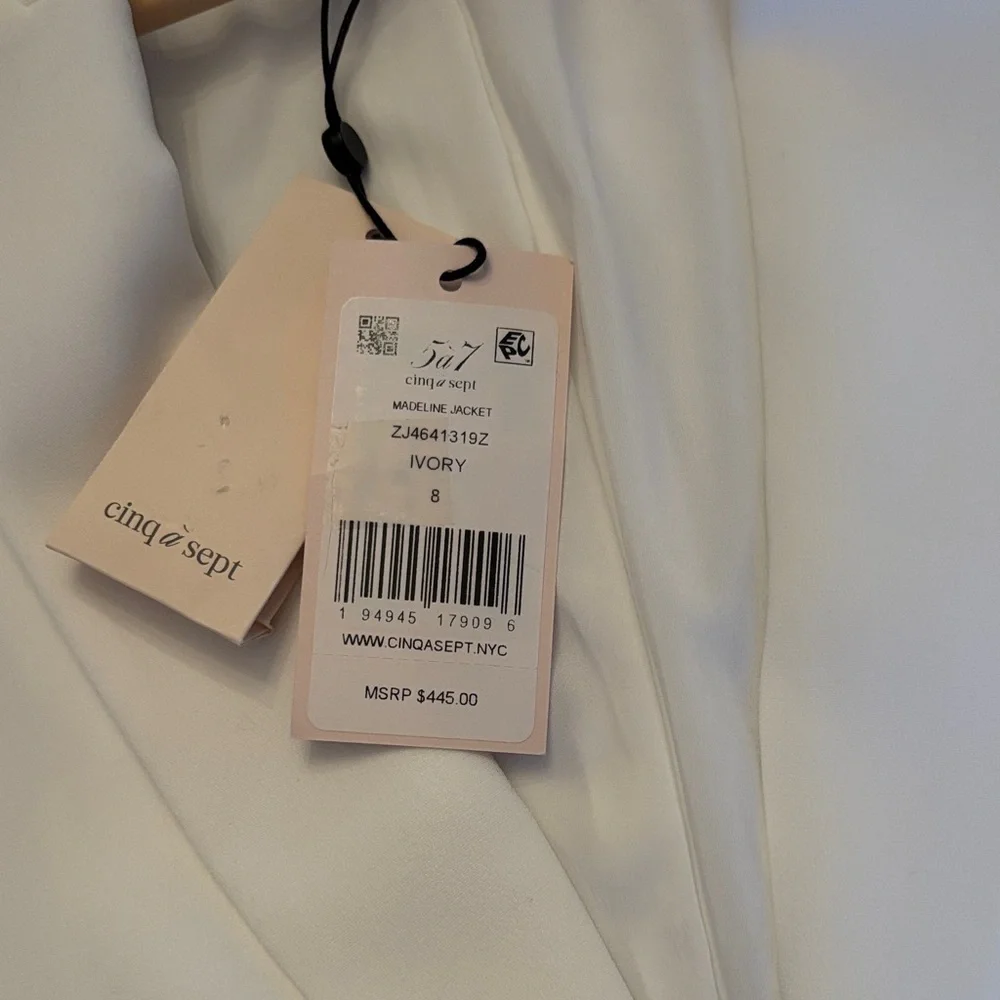 Cinq à Sept White Blazer with Ruffled Sleeves - Picture 5 of 5